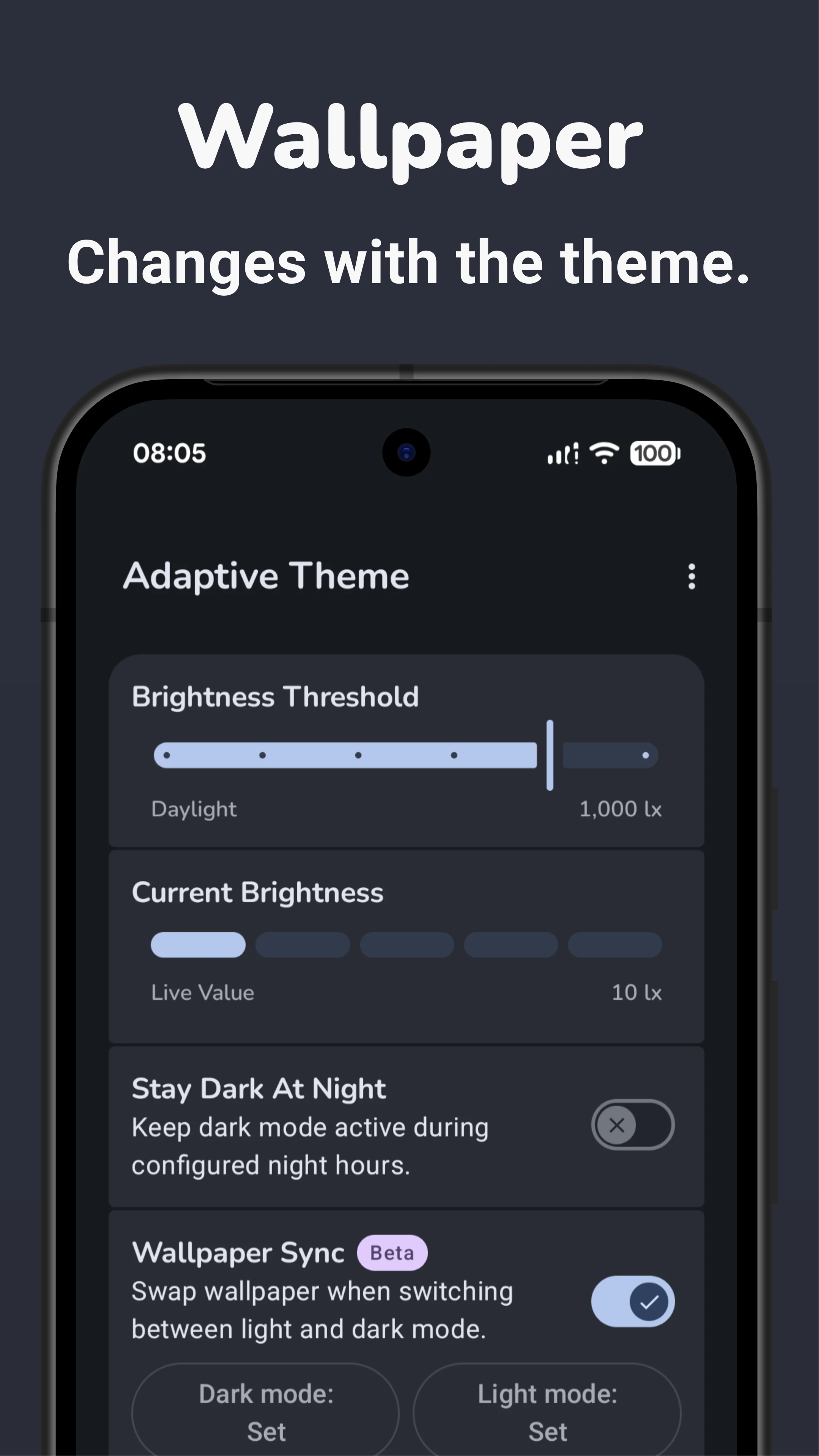 Adaptive Theme: Auto Dark Mode screenshot